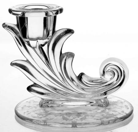 Navarre Clear 4" Candlestick (Baroque Shape)