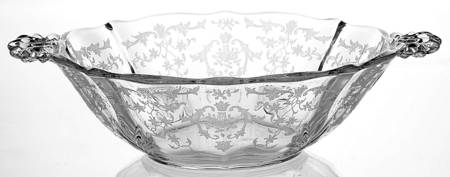 Navarre Clear 10" Round Handled Bowl (Baroque Shape)
