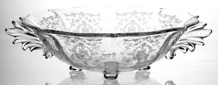 Navarre Clear Handled 4-Toed Bowl (Baroque Shape)