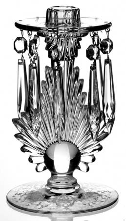 Navarre Clear 7" Single Flame Candlestick W/8 Prisms