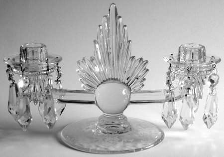 Navarre Clear Double Flame Candlestick with Prisms