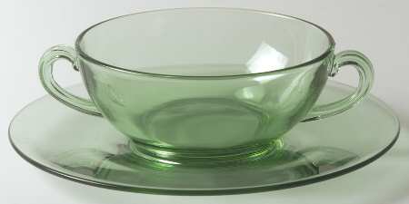 Pioneer Light Green Cream Soup & Saucer Set