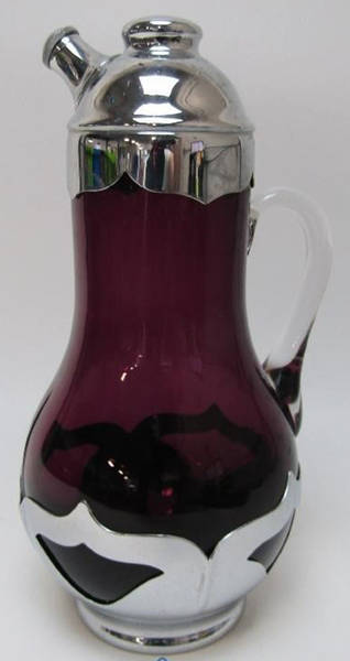 Farber Crystal (Chrome) Amethyst Cocktail Pitcher