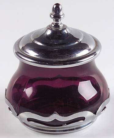 Farber Crystal (Chrome) Sugar Bowl & Lid