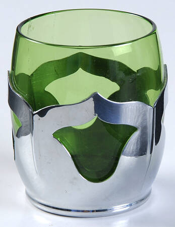 Farber Crystal (Chrome) Forest Green Shot Glass