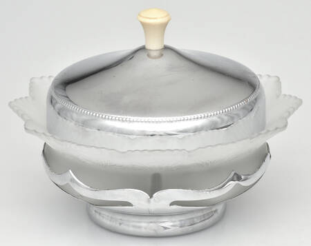 Farber Crystal (Chrome) Candy Dish & Lid