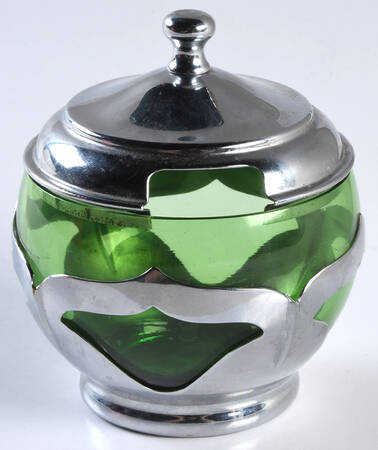 Farber Crystal (Chrome) Sugar Bowl & Lid