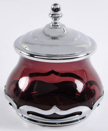 Farber Crystal (Chrome) Sugar Bowl & Lid