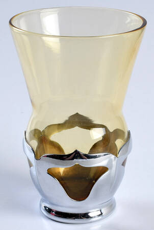Farber Crystal (Chrome) 12 Oz Amber Flat Tumbler