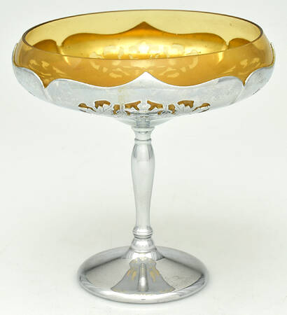 Farber Crystal (Chrome) Round Compote (Height X Width)
