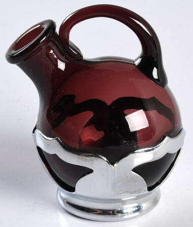 Farber Crystal (Chrome) Handled Cruet No Stopper