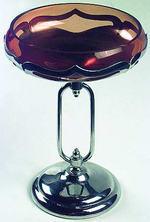 Farber Crystal (Chrome) Round Compote (Height X Width)