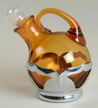 Farber Crystal (Chrome) Handled Cruet & Stopper