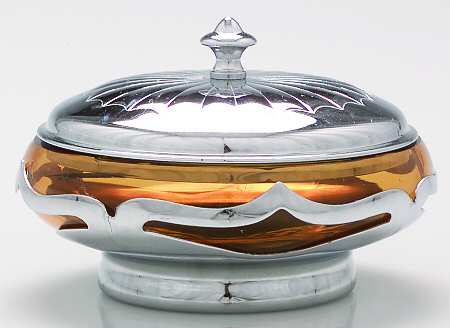 Farber Crystal (Chrome) Candy Dish & Lid