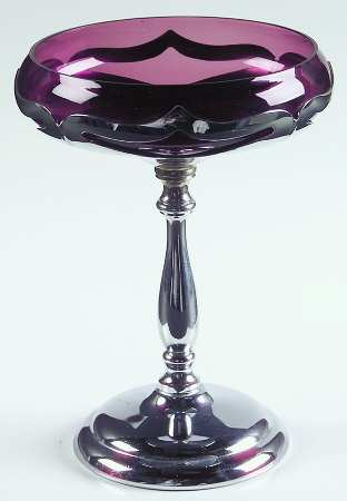 Farber Crystal (Chrome) Round Compote (Height X Width)