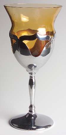 Farber Crystal (Chrome) Amber Water Goblet