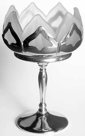 Farber Crystal (Chrome) Frosted Lotus Compote