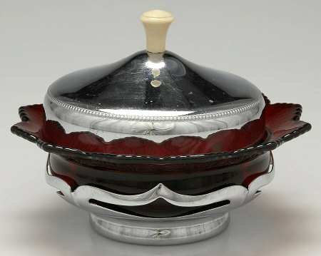 Farber Crystal (Chrome) Candy Dish & Lid
