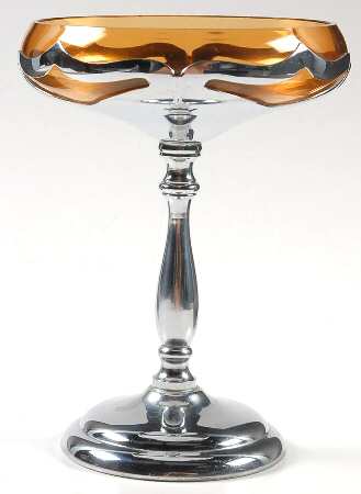 Farber Crystal (Chrome) Round Compote (Height X Width)