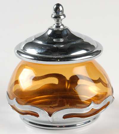 Farber Crystal (Chrome) Sugar Bowl & Lid