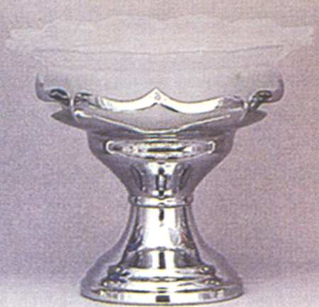 Farber Crystal (Chrome) Round Compote (Height X Width)