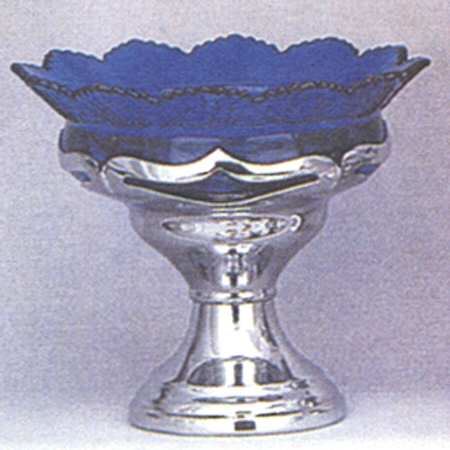 Farber Crystal (Chrome) Round Compote (Height X Width)