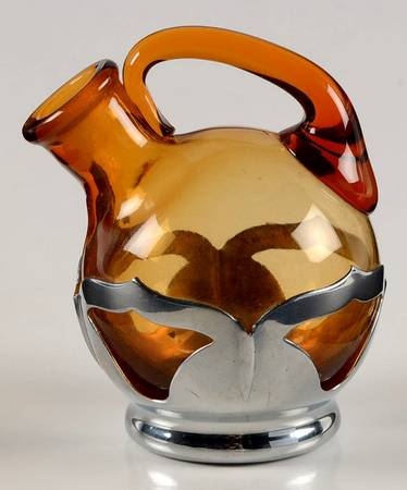 Farber Crystal (Chrome) Handled Cruet No Stopper