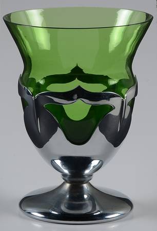 Farber Crystal (Chrome) 12 Oz Forest Green Footed Tumbler