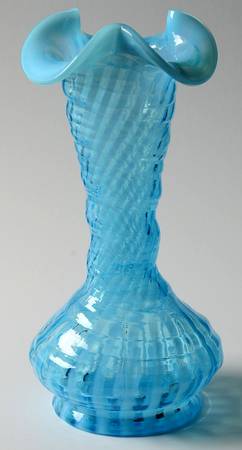 Spiral Optic Blue (Opalescent, circa 1939) by Fenton