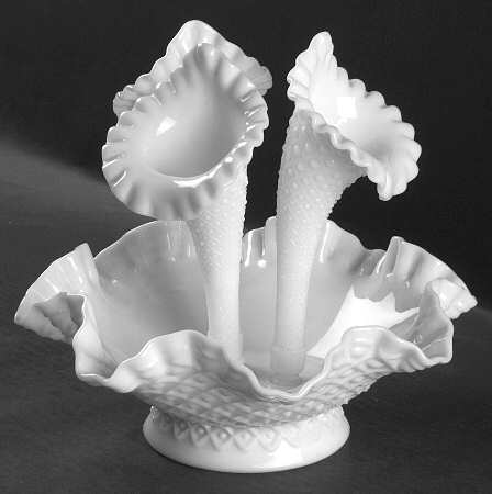 Diamond Lace Milk Glass by Fenton