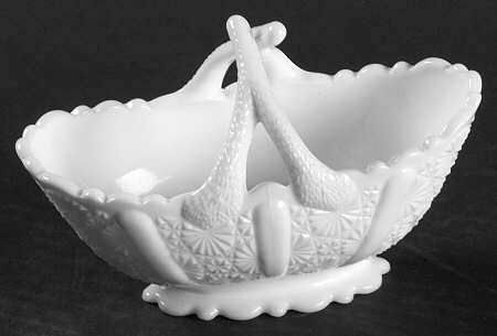 Daisy and Button Milk Glass #1939 Daisy and Button 4" Basket