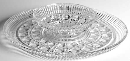 Windsor Clear Chip & Dip Set (Mayonaisse Bowl, Serving Plate)