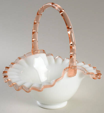 Rose Crest #203 Crests 7" Basket by Fenton