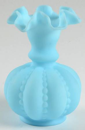 Blue Satin 6" Crimped Tulip Vase
