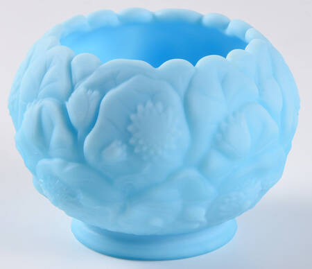Blue Satin Rose Bowl
