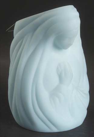 Blue Satin Madonna Candlelight Vase