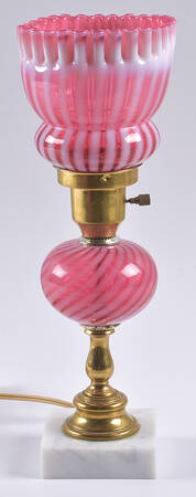 Spiral Optic Cranberry (Opalescent) by Fenton