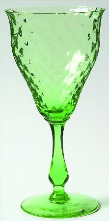 FRY1-2-GREEN (DIAMOND OPTIC) Water Goblet