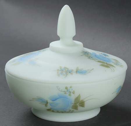 Blue Roses on Blue Satin by Fenton