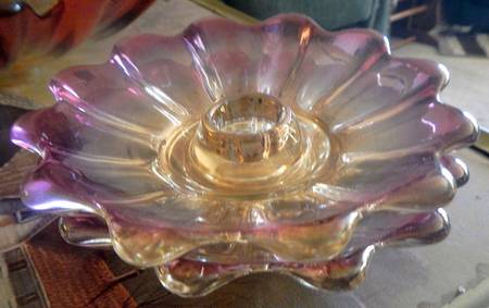 Celestial Gem-Tone (Marigold Purple Iridescent) 1" Single Light Candlestick