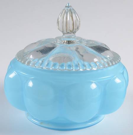 Blue Overlay Candy Jar & Lid