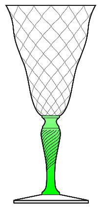 7541 Clear Green (Green Stem) Water Goblet