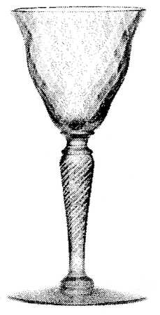 7541 Pink Green (Green Stem) Wine Glass