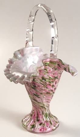 Vasa Murrhina Rose and Aventurine Green by Fenton