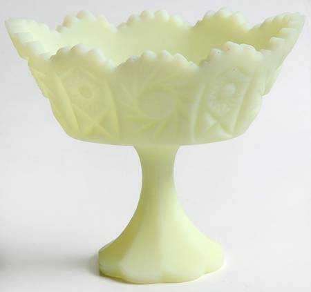 Custard Satin Oval Compote (Height X Width)
