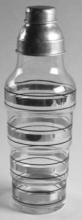 Radio Bar (Platinum Bands) Cocktail Shaker & Lid