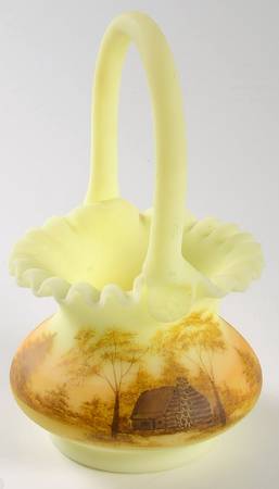 Log Cabin on Custard Satin by Fenton