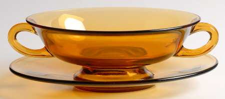 3101 Amber Cream Soup & Saucer Set
