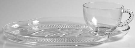 Crystal Leaf Snack Plate & Cup Set