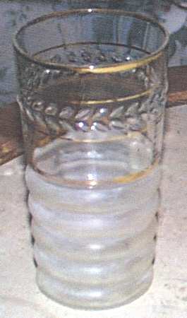 145R-Gold Trim, Frosted Juice Glass